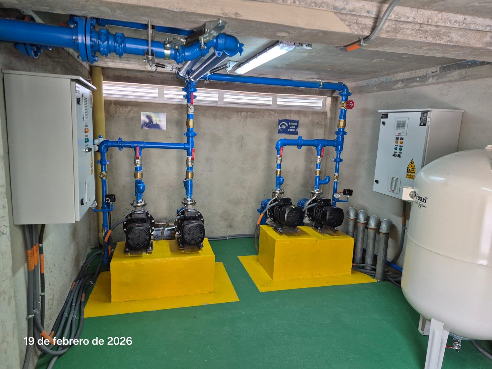 Sala dual de bombeo de agua potable y riego